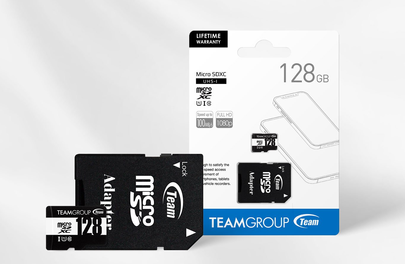 Team microSDHC UHS-I U1 Class 10 Memory Card with Adapter